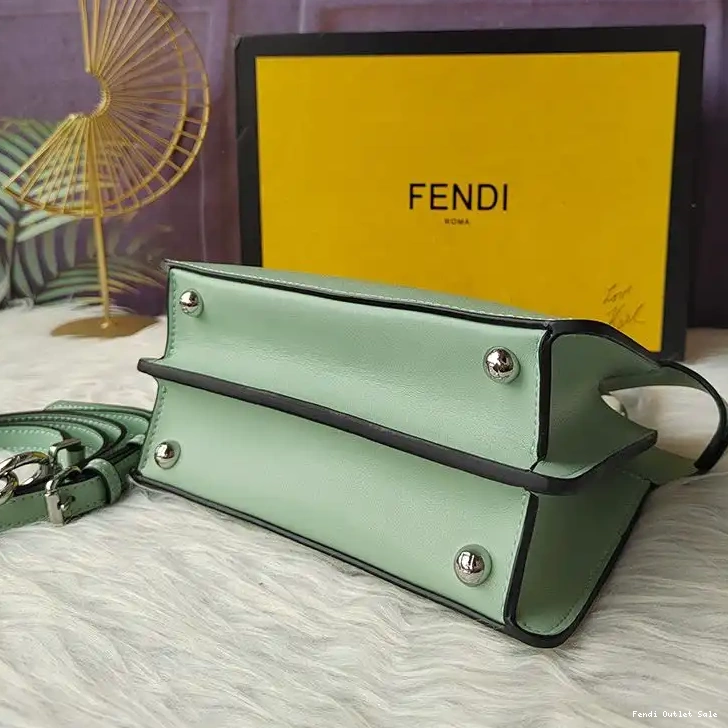Cheap Petite ISeeU Peekaboo Nappa Fendi Bag In Leather Green 0515